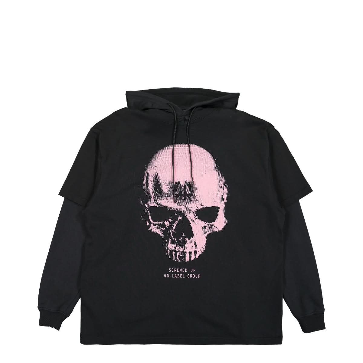 44 Label Group Doppel Rosa Skull Hoodie Black Detail view 1 | Gate
