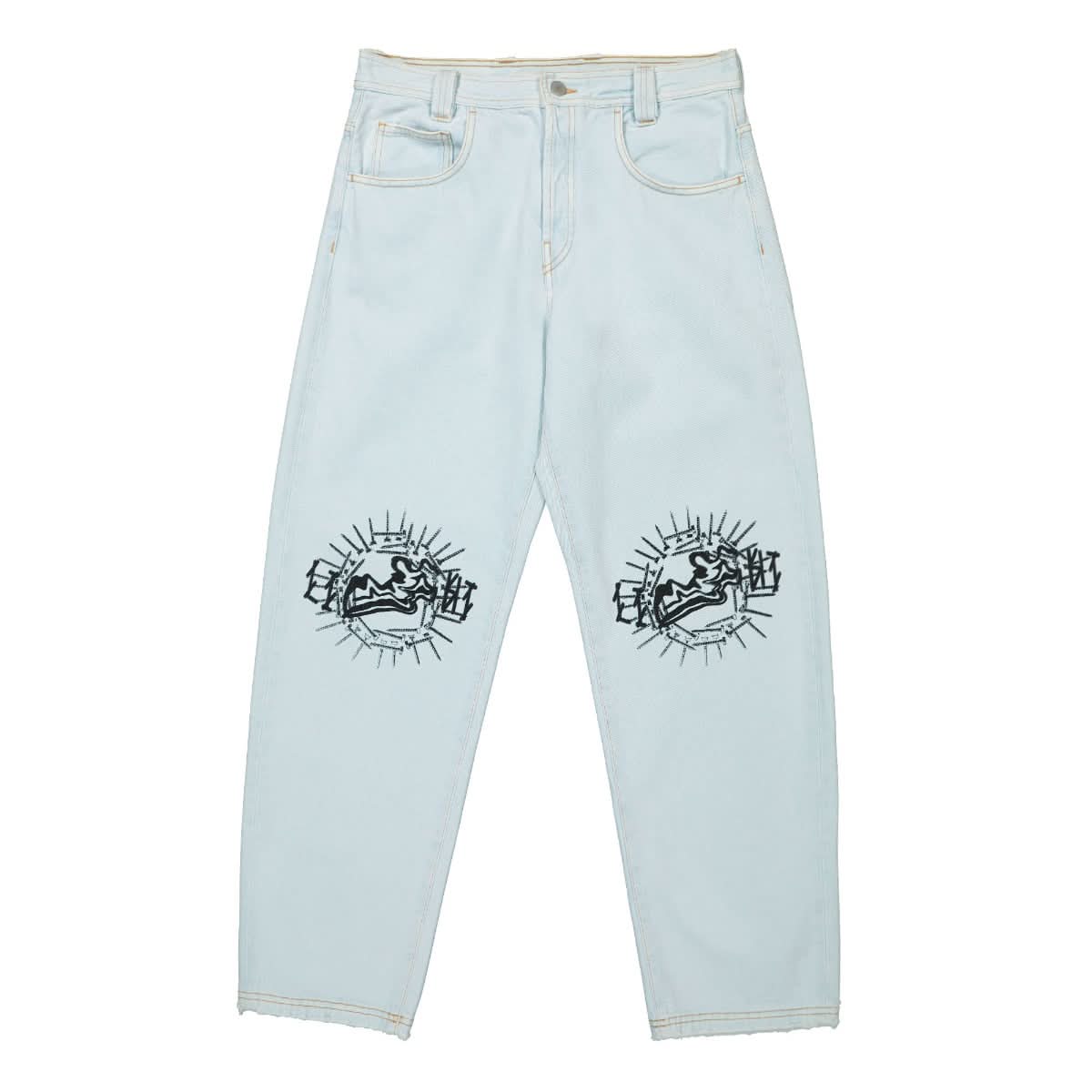 44 Label Group Straight Light Denim Pants Blue Detail view 1 | Gate