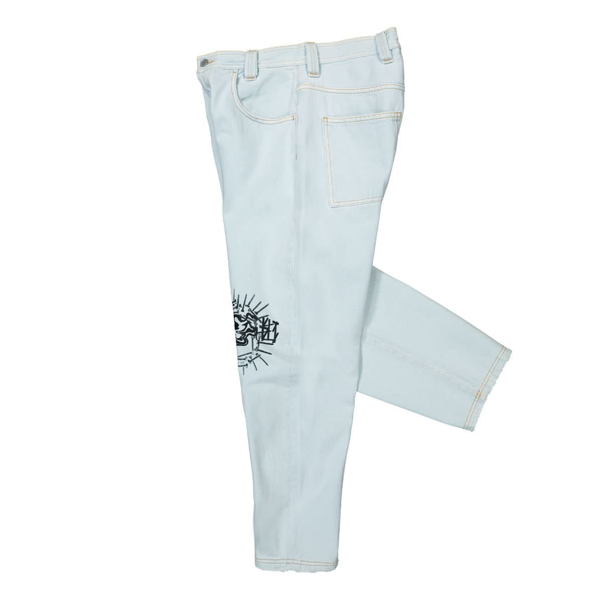 44 Label Group Straight Light Denim Pants Blue Detail view 3 | Gate