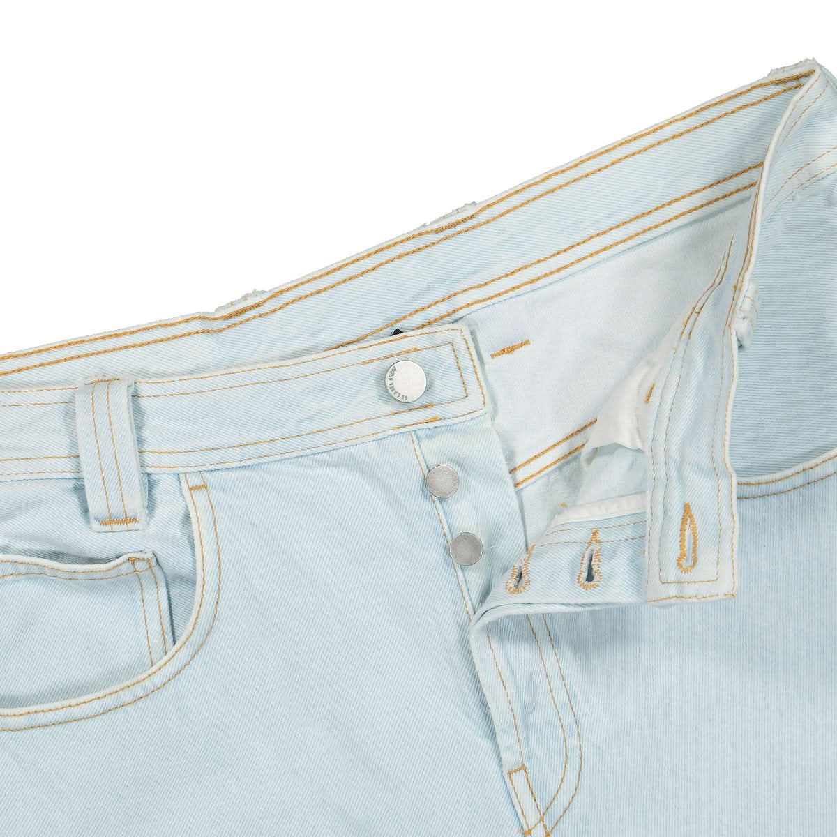 44 Label Group Straight Light Denim Pants Blue Detail view 4 | Gate
