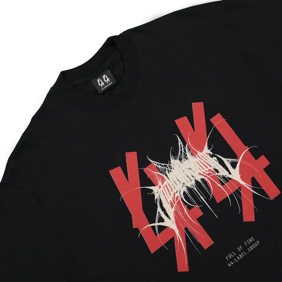 44 Label Group 44 Stay Positive Standard Tee Black,Red Detail view 3 | Gate