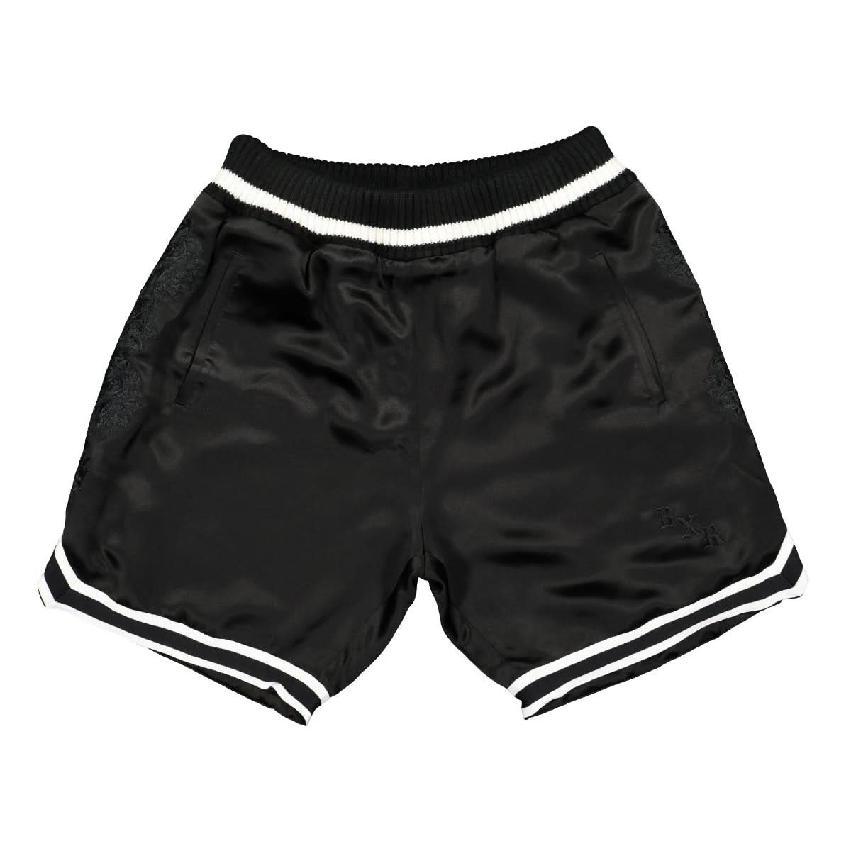 Born X Raised Sateen Basketball Shorts Black Detail view 1 | Gate