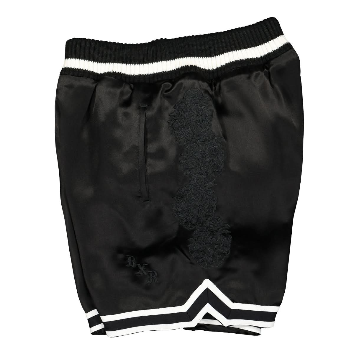 Born X Raised Sateen Basketball Shorts Black Detail view 3 | Gate