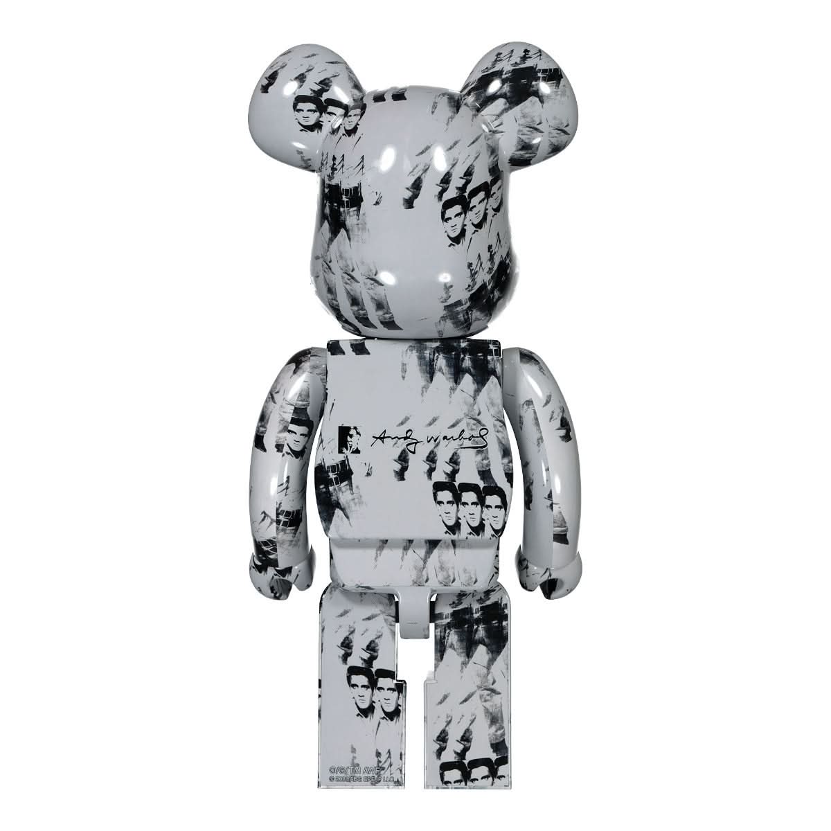Medicom Be@rbrick Andy Warhols Elvis Presley 1000% Black,Grey Detail view 2 | Gate