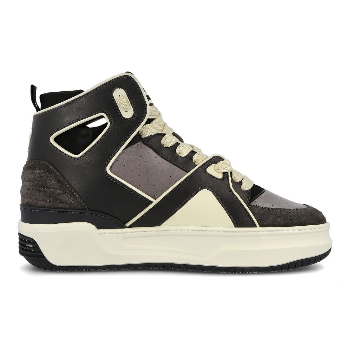 Just Don Basketball Courtside Hi Black,Beige Sneaker Detail view 3 | Gate