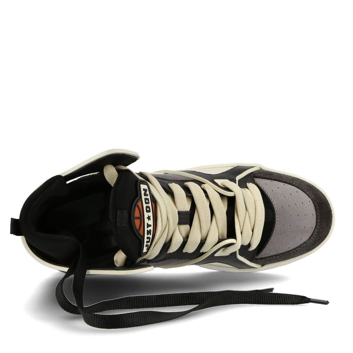 Just Don Basketball Courtside Hi Black,Beige Sneaker Detail view 2 | Gate