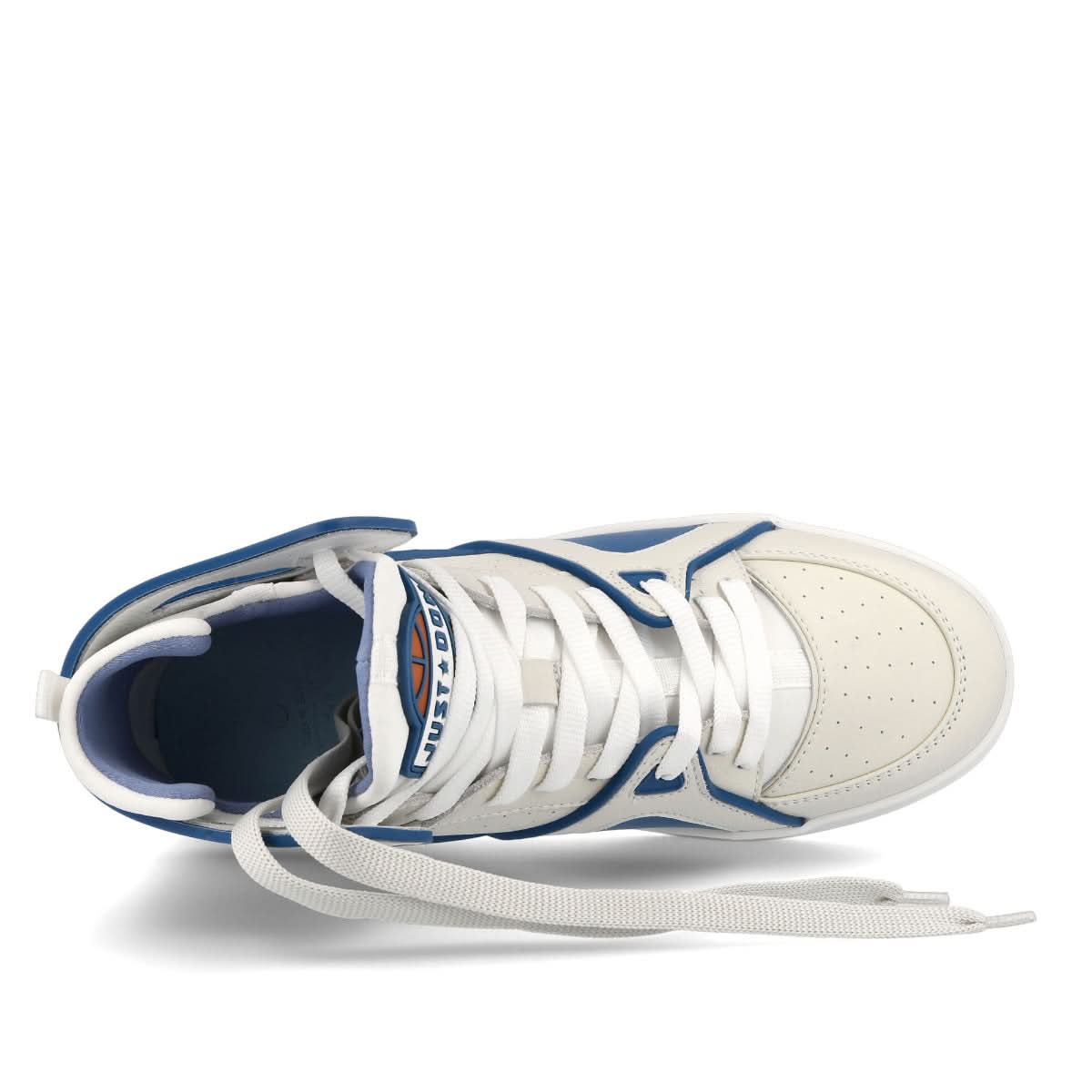 Just Don Basketball Courtside Hi White,Blue Sneaker Detail view 2 | Gate