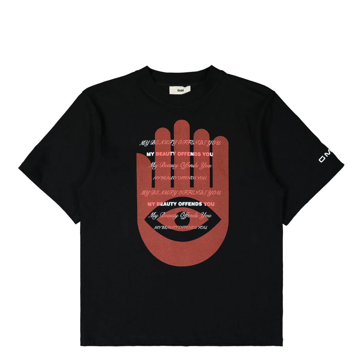 GmbH Knitted Screen Printed Tee Black,Red Detail view 1 | Gate