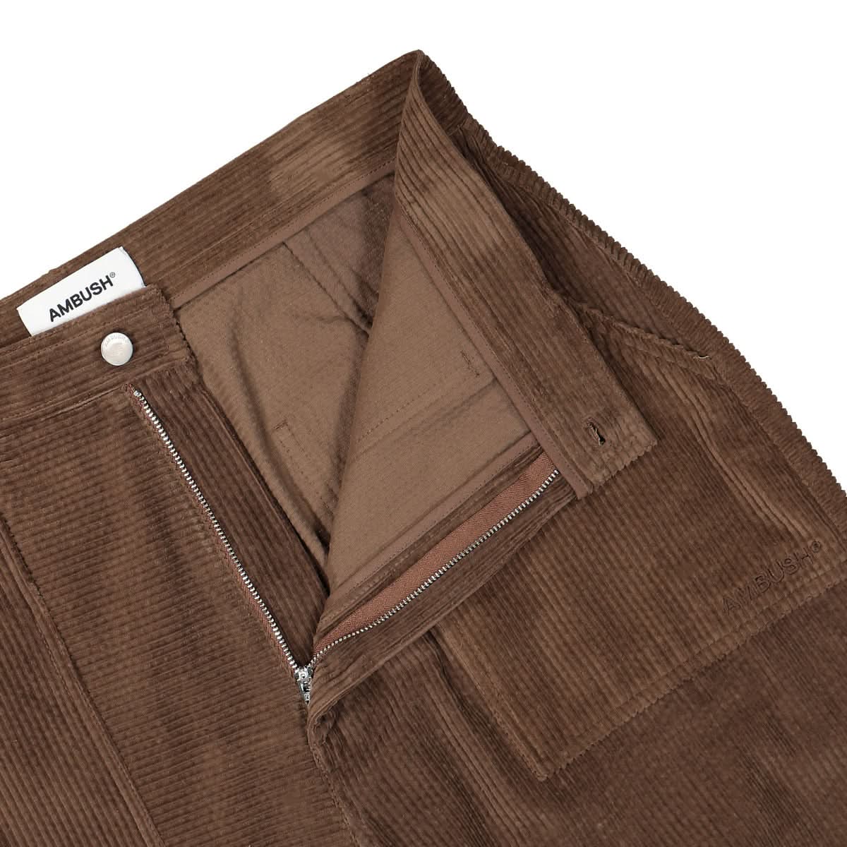 Ambush Velvet Cargo Pants Brown Detail view 4 | Gate
