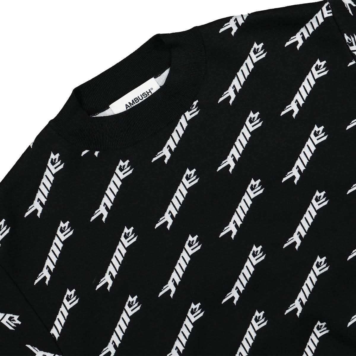 Ambush All Over Crewneck Knit Black,White Detail view 3 | Gate