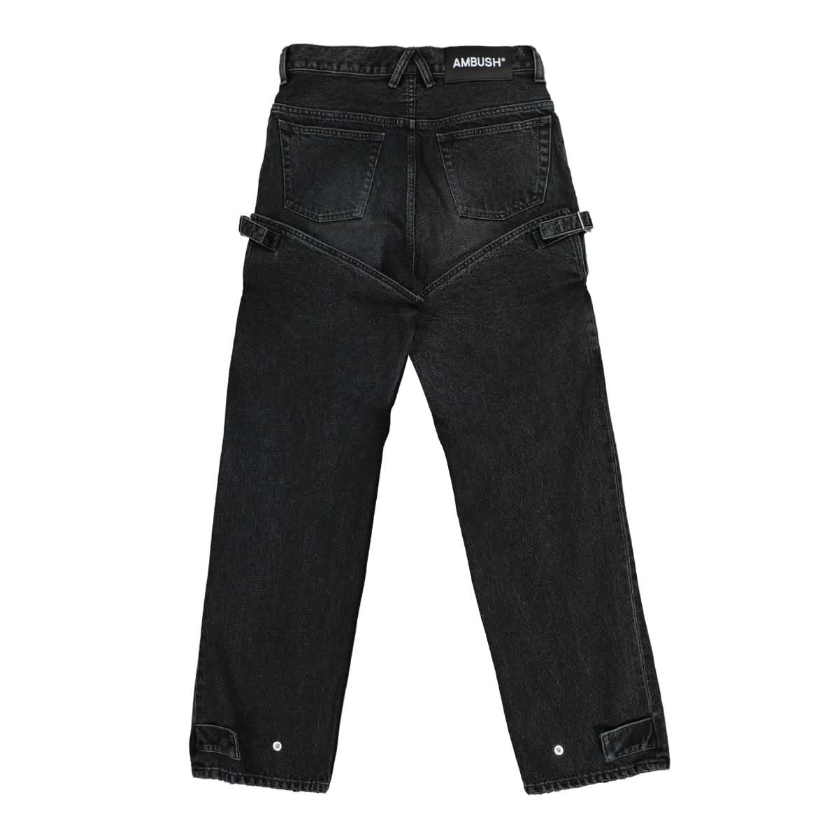 Ambush Boots Detailed Denim Pants Black Detail view 2 | Gate
