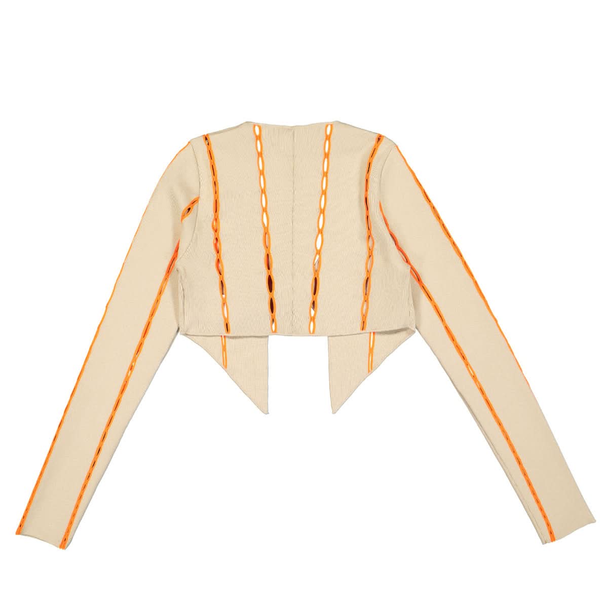 Ambush Crop Knit Cardigan Brown,Orange Detail view 2 | Gate