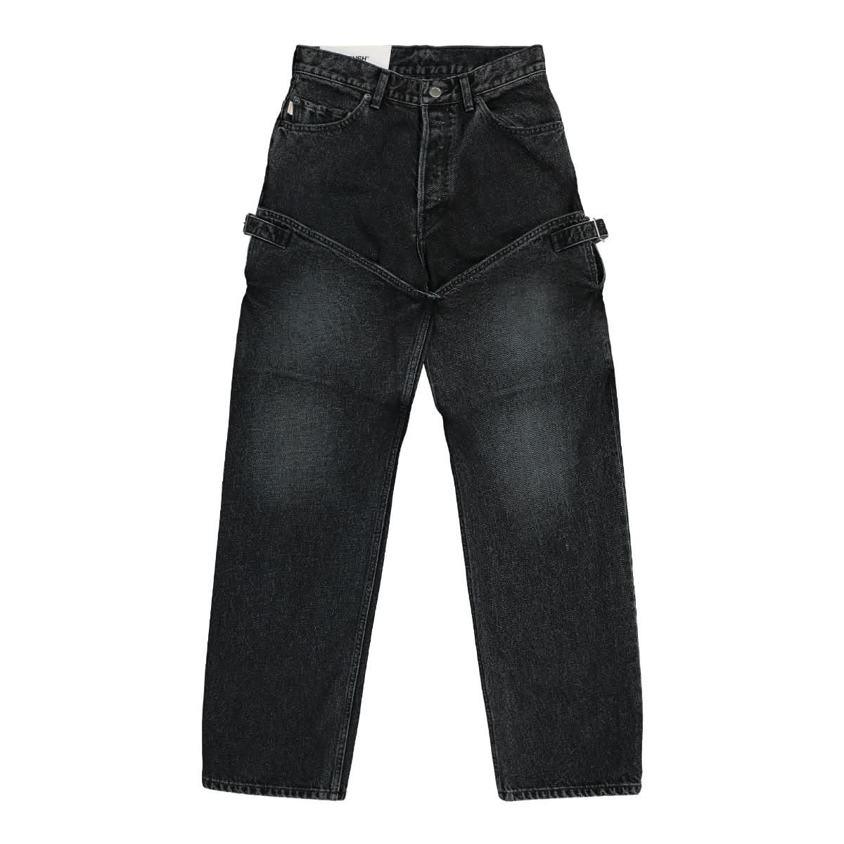 Ambush Ladies Boots Detailed Denim Pants Black Detail view 1 | Gate