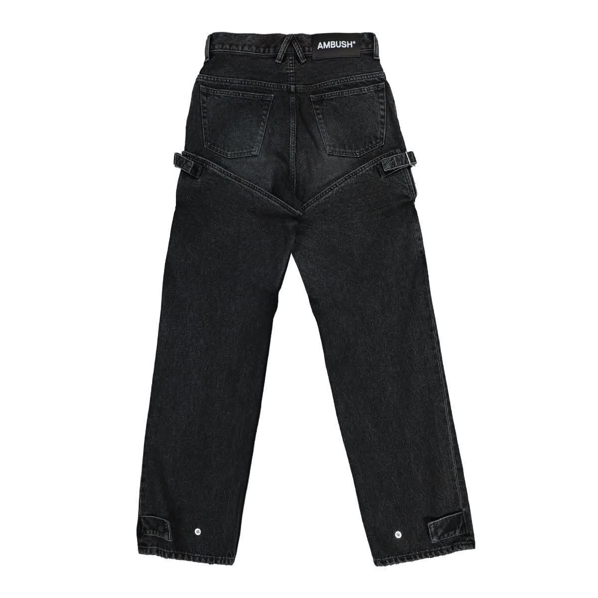 Ambush Ladies Boots Detailed Denim Pants Black Detail view 4 | Gate