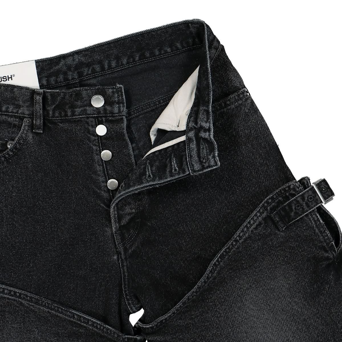 Ambush Ladies Boots Detailed Denim Pants Black Detail view 7 | Gate
