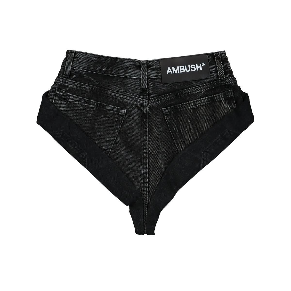 Ambush Denim Hot Pants Black Detail view 2 | Gate