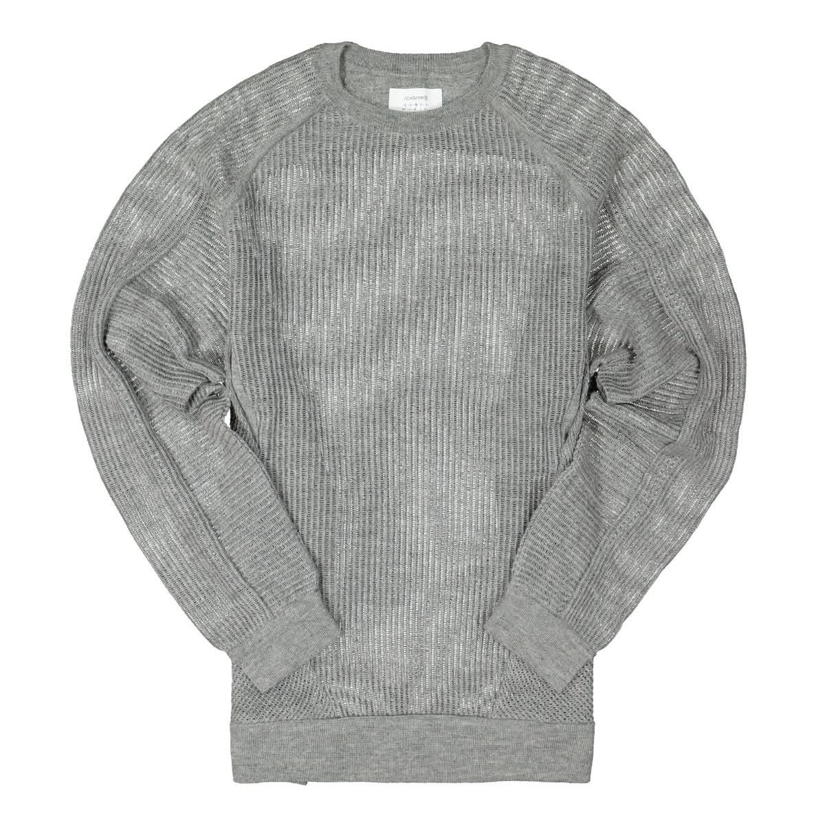 Acronym Cashllama Silk Mesh Crewneck Sweatshirt Grey Detail view 1 | Gate