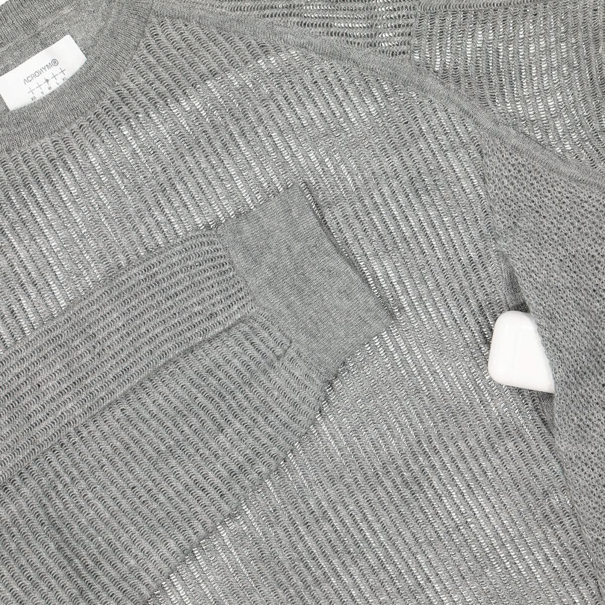 Acronym Cashllama Silk Mesh Crewneck Sweatshirt Grey Detail view 3 | Gate