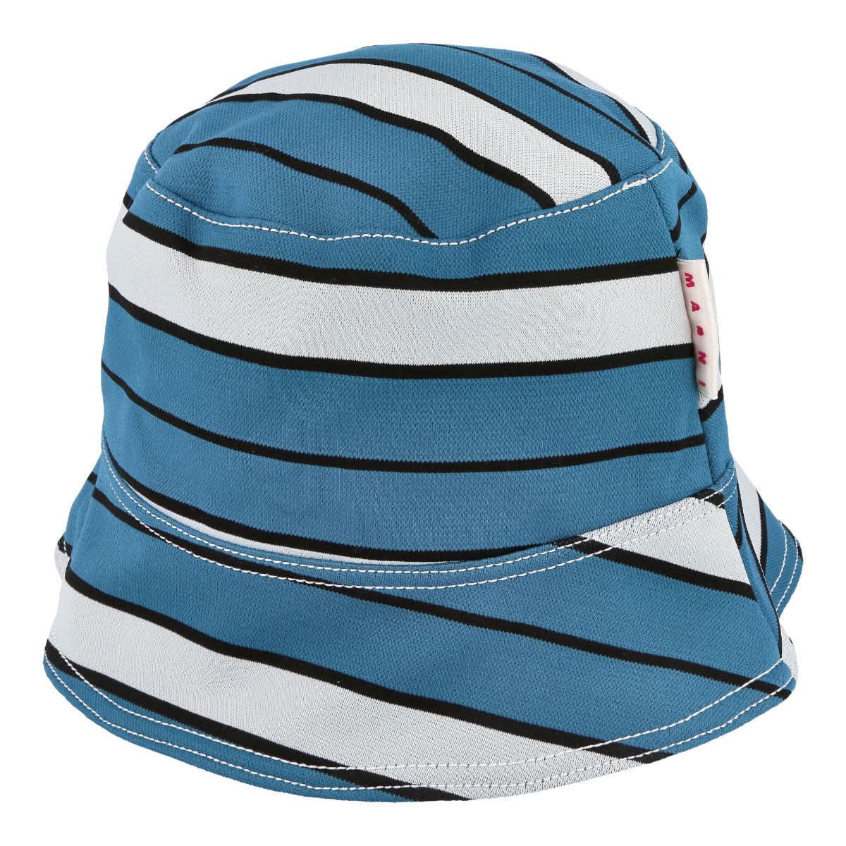 Marni Striped Techno Jersey Hat Blue Detail view 1 | Gate