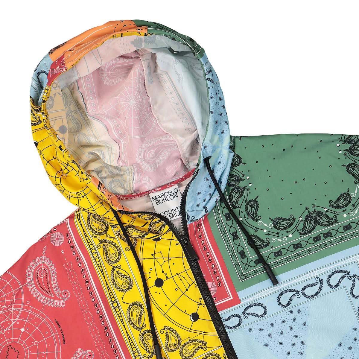 Marcelo Burlon - County of Milan All Over Bandana Nylon Anorak Multicolor Detail view 3 | Gate