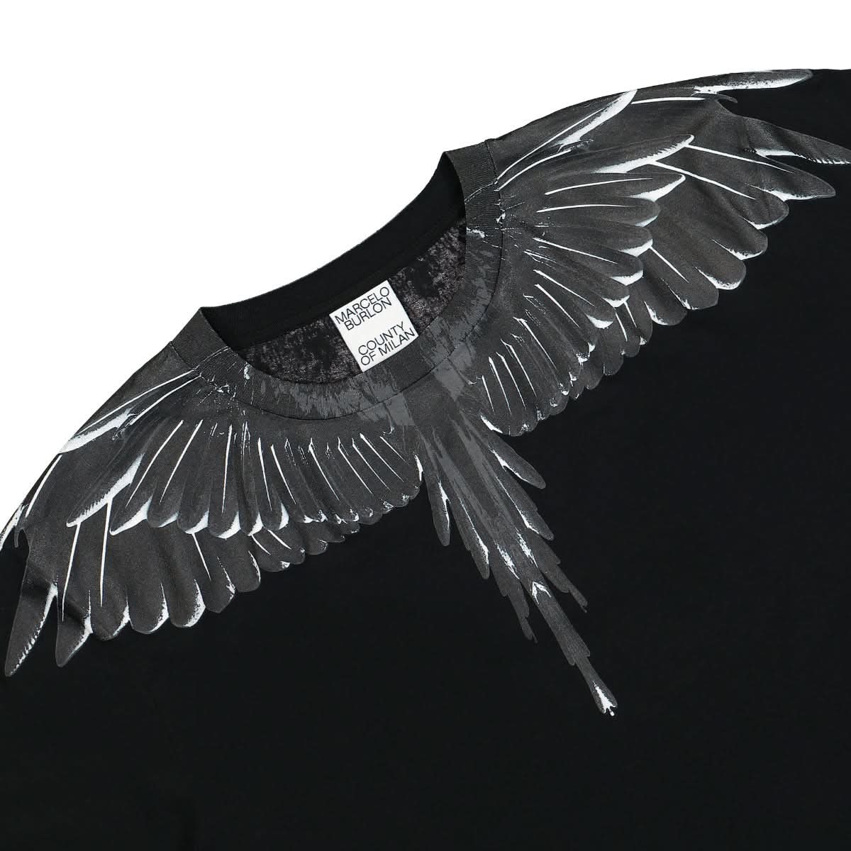 Marcelo Burlon - County of Milan Icon Wings Regular T-Shirt Black Detail view 3 | Gate