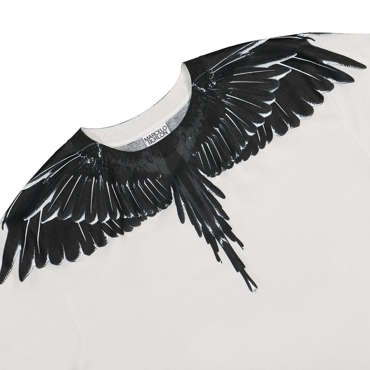 Marcelo Burlon - County of Milan Icon Wings Regular T-Shirt Black,White Detail view 3 | Gate