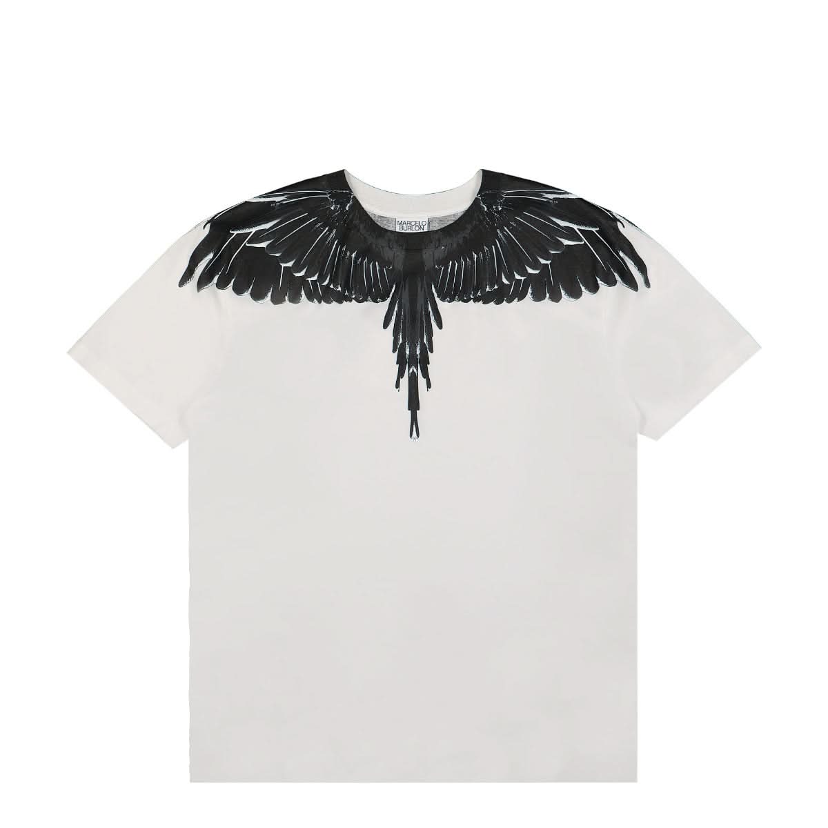 Marcelo Burlon - County of Milan Icon Wings Regular T-Shirt Black,White Detail view 1 | Gate
