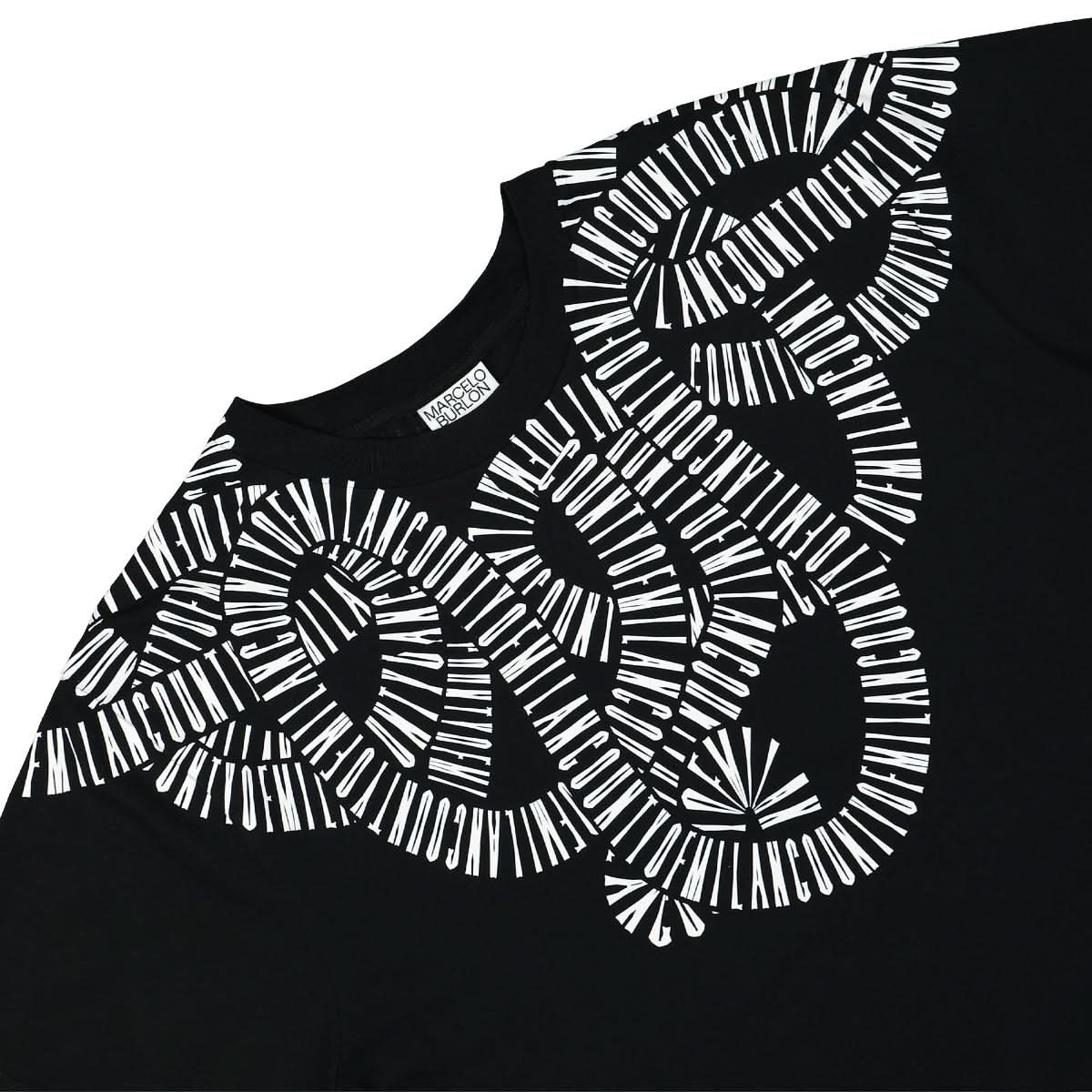 Marcelo Burlon - County of Milan Snake Wings Regular T-Shirt Black,White Detail view 3 | Gate