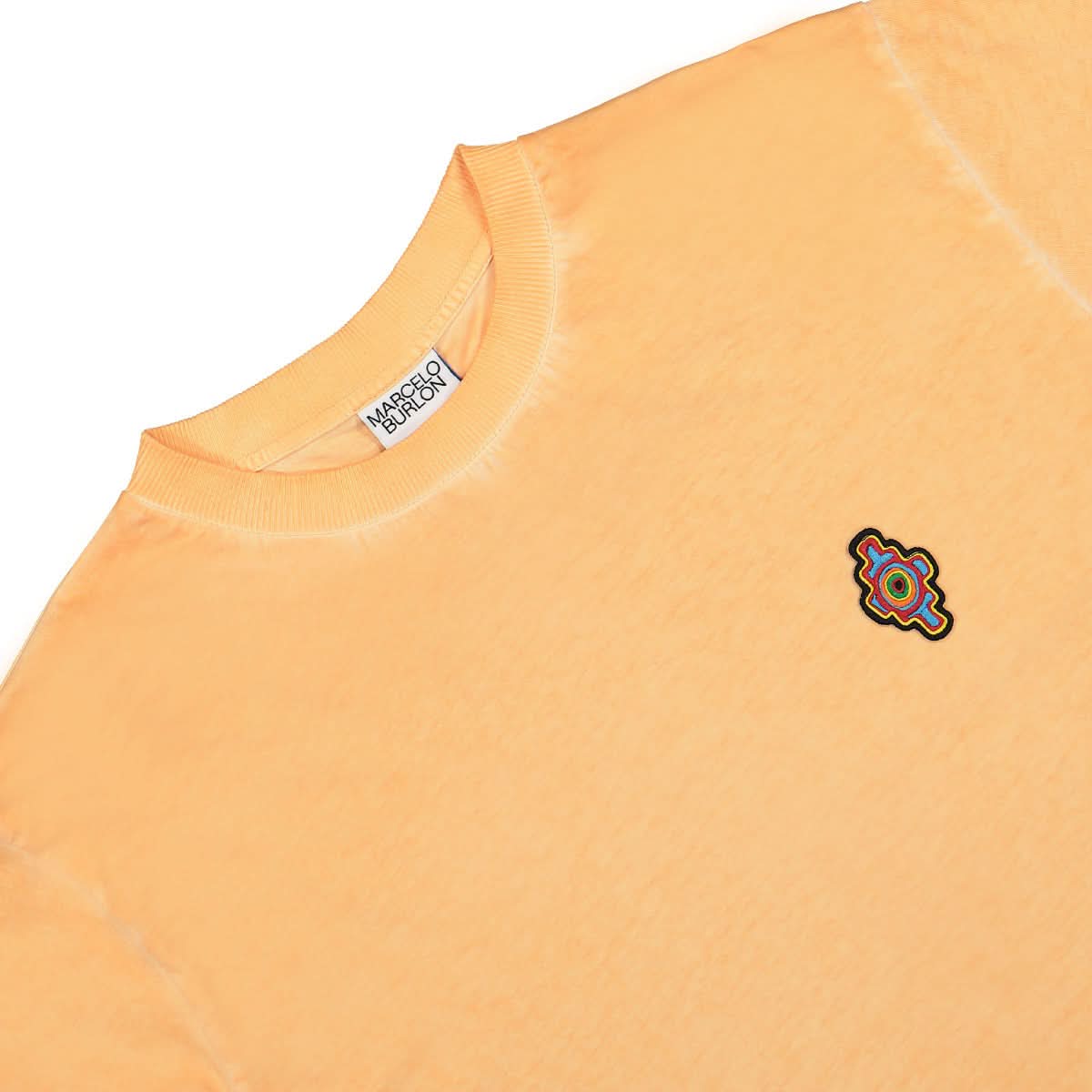 Marcelo Burlon - County of Milan Sunset Cross Regular T-Shirt Orange,Red Detail view 3 | Gate