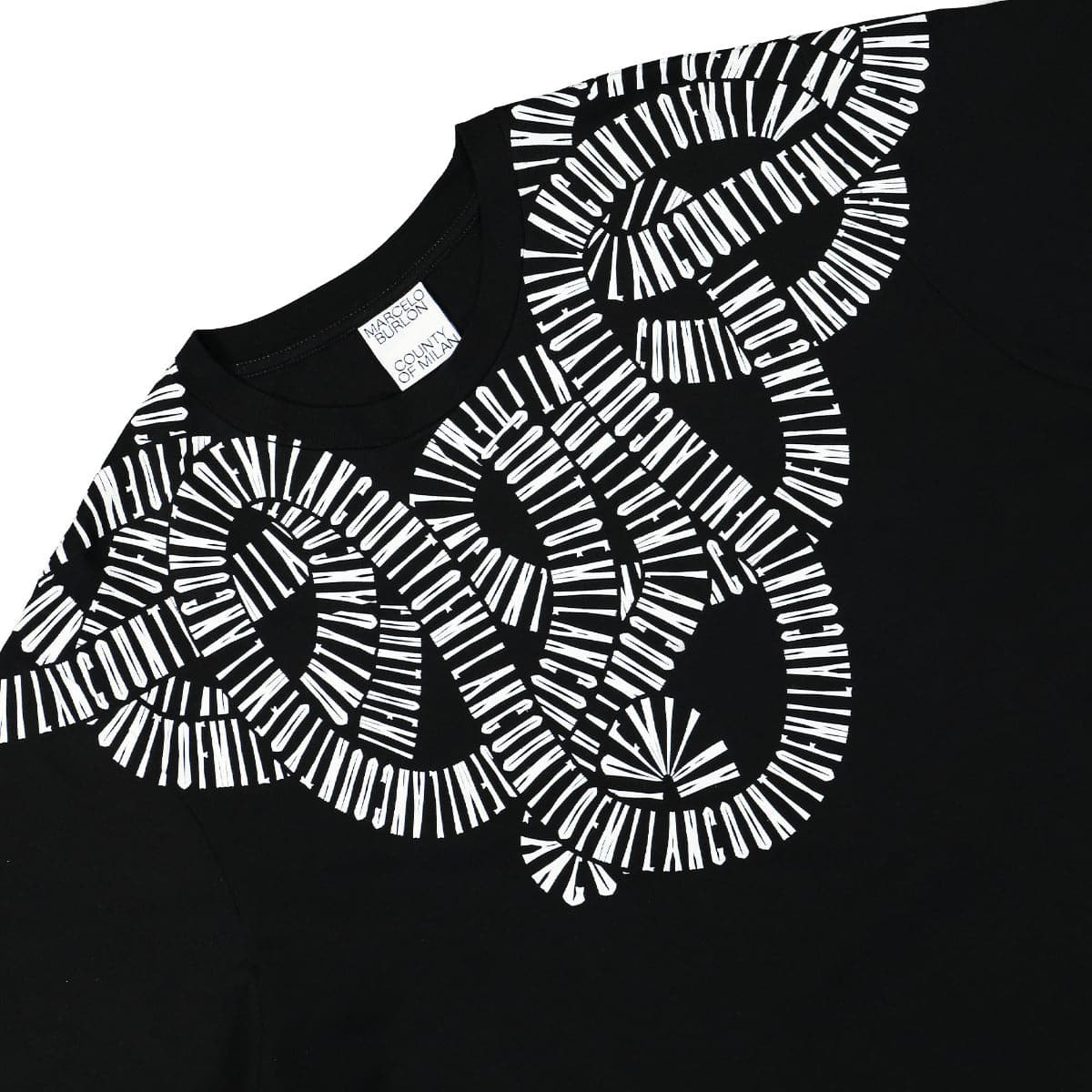 Marcelo Burlon - County of Milan Snake Wings DBL Sleeve Tee Black,White Detail view 3 | Gate