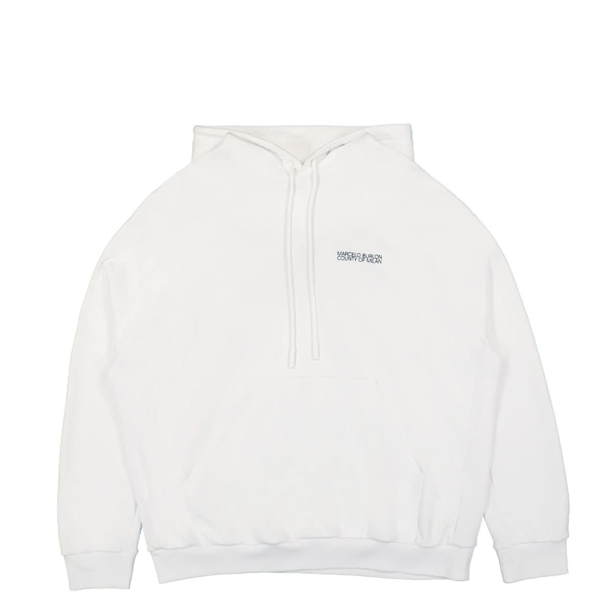 Marcelo Burlon - County of Milan Tempera Cross Over Hoodie Black,White Detail view 1 | Gate