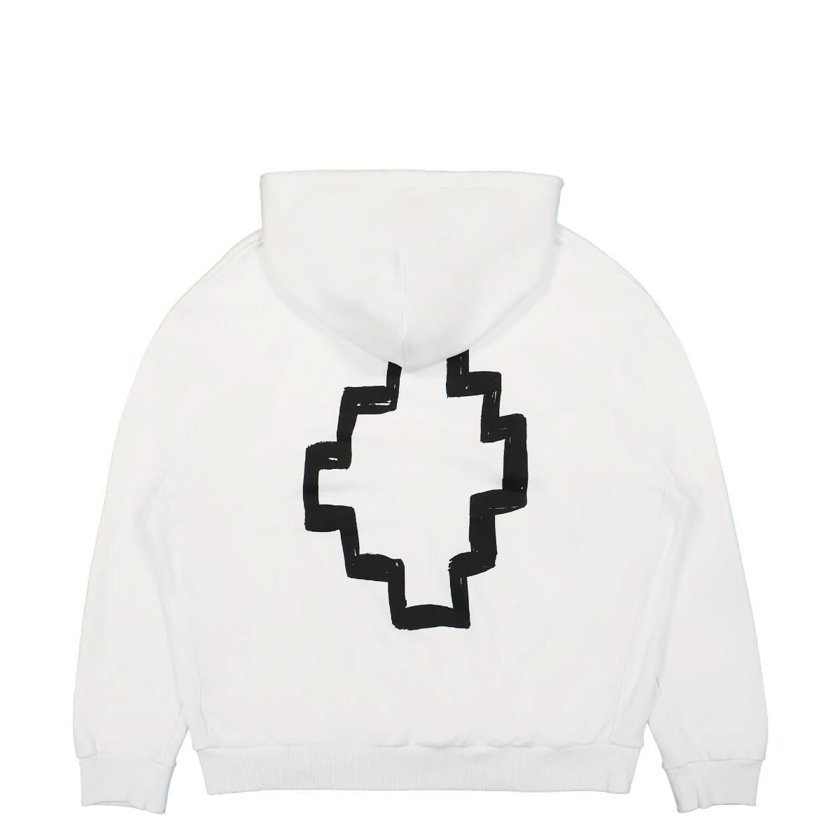 Marcelo Burlon - County of Milan Tempera Cross Over Hoodie Black,White Detail view 2 | Gate