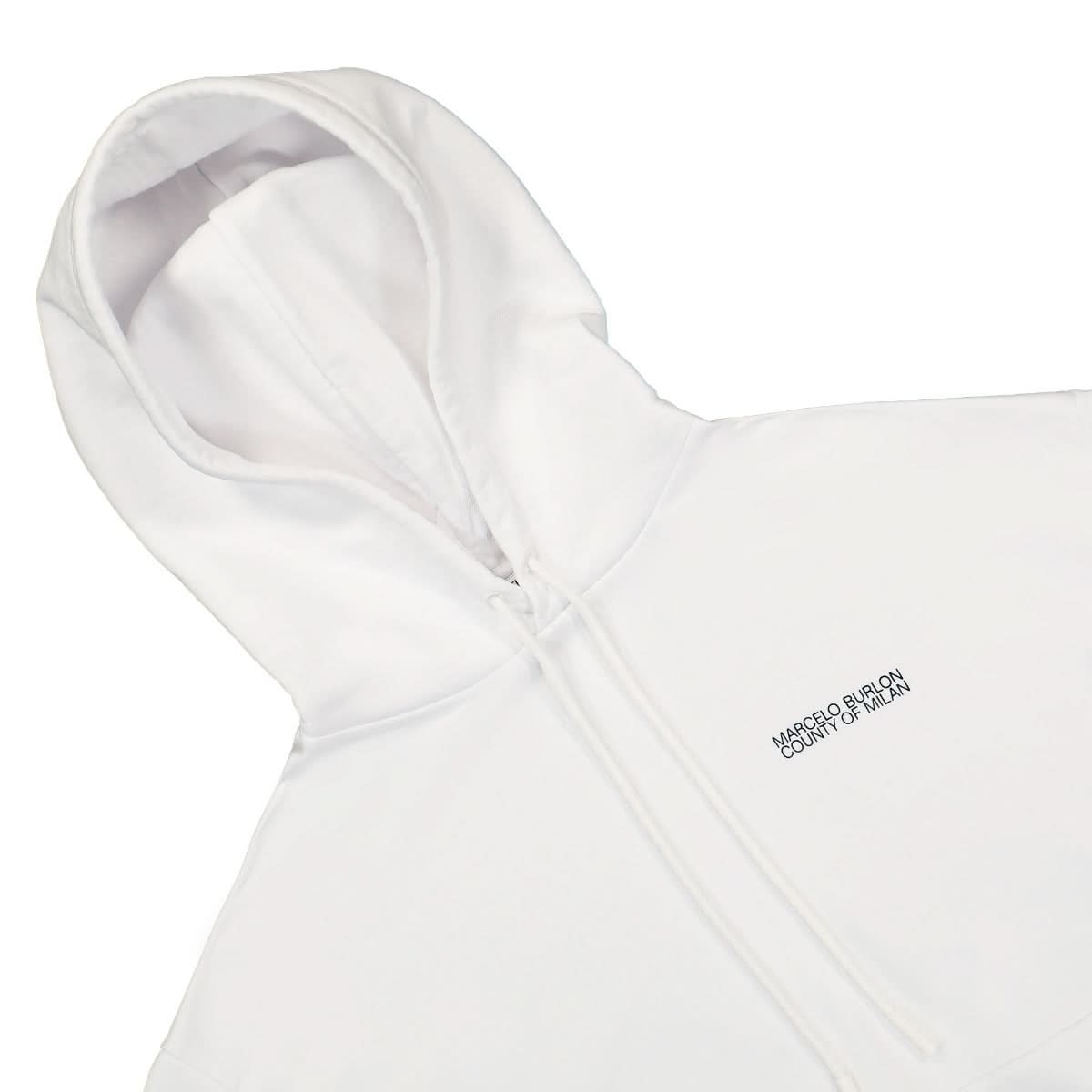 Marcelo Burlon - County of Milan Tempera Cross Over Hoodie Black,White Detail view 3 | Gate