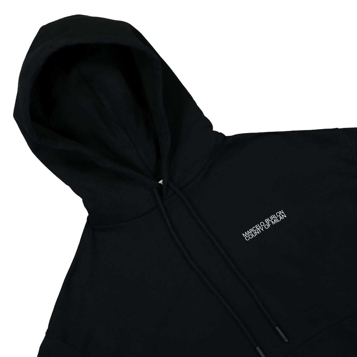 Marcelo Burlon - County of Milan Tempera Cross Over Hoodie Black,White Detail view 3 | Gate