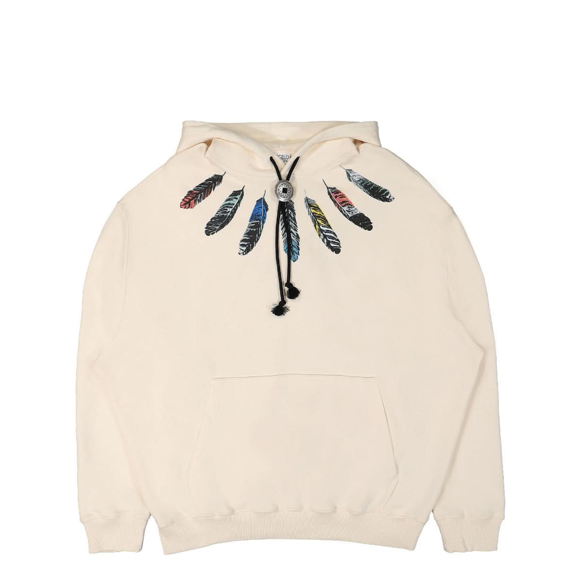 Marcelo Burlon - County of Milan Collar Feathers Comfort Hoodie Beige Detail view 1 | Gate