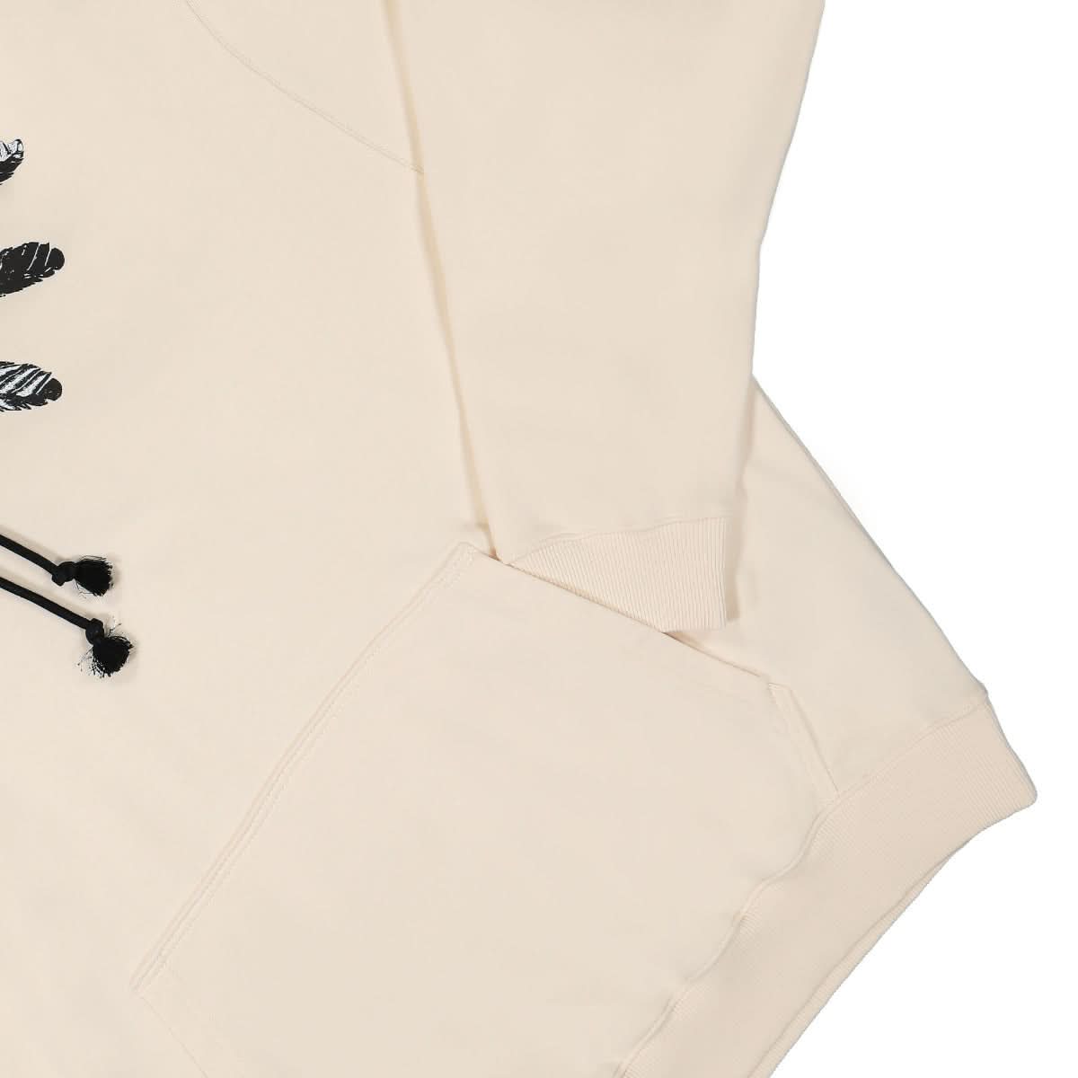Marcelo Burlon - County of Milan Collar Feathers Comfort Hoodie Beige Detail view 4 | Gate