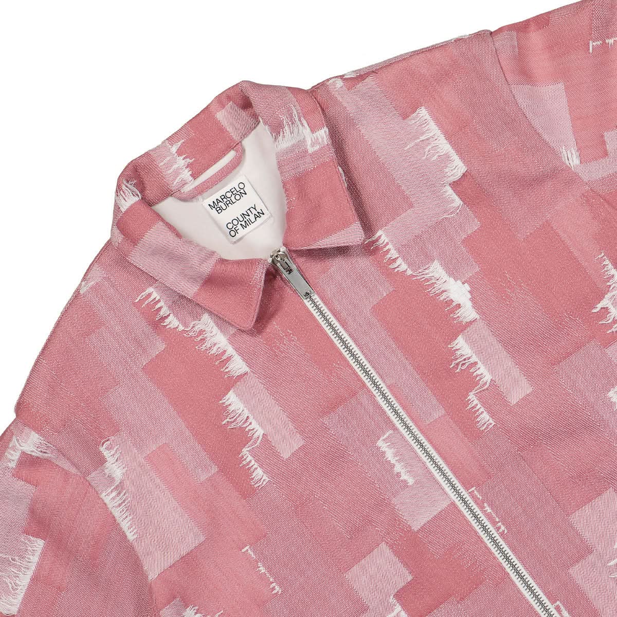 Marcelo Burlon - County of Milan AOP Cross Coach Jacket Pink Detail view 4 | Gate