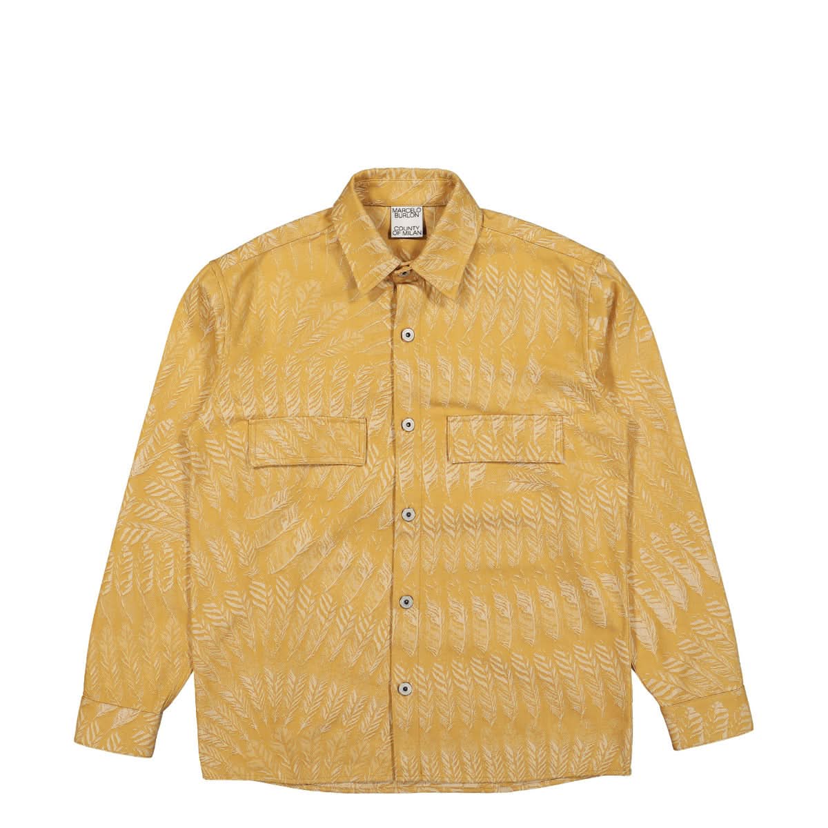 Marcelo Burlon - County of Milan AOP Feathers L/S Shirt Brown,Beige Detail view 1 | Gate
