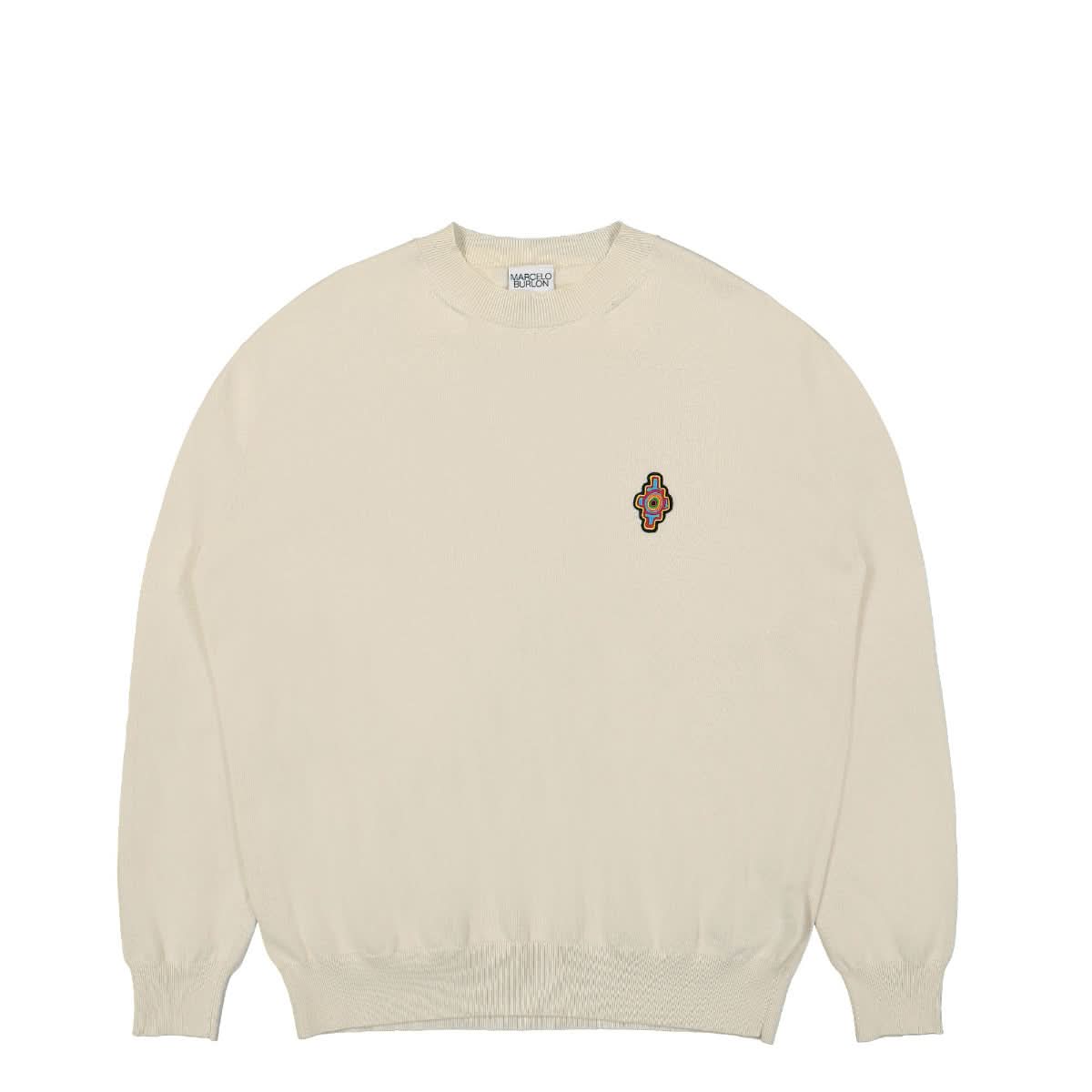 Marcelo Burlon - County of Milan Sunset Cross Knit Basic Crew Beige Detail view 1 | Gate