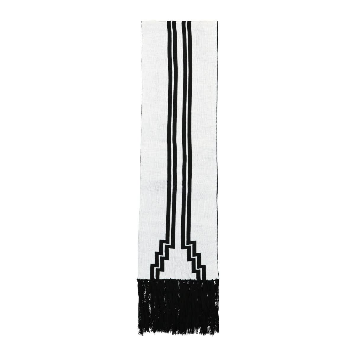 Marcelo Burlon - County of Milan Rural Cross Fringes Scarf Black,White Detail view 4 | Gate