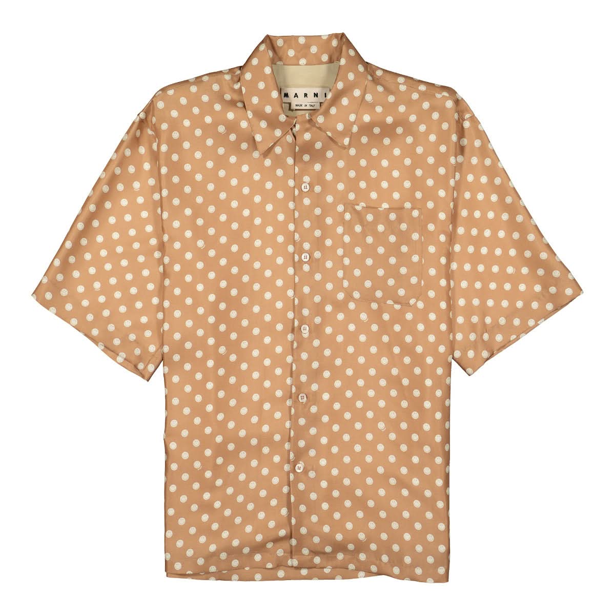 Marni Smiley Shirt Brown Detail view 1 | Gate