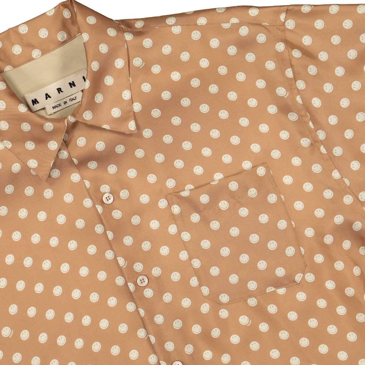 Marni Smiley Shirt Brown Detail view 3 | Gate
