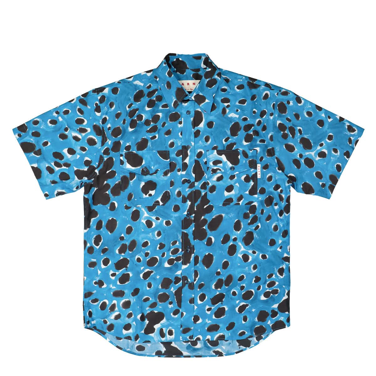 Marni Pop Dots Poplin Shirt Blue Detail view 1 | Gate