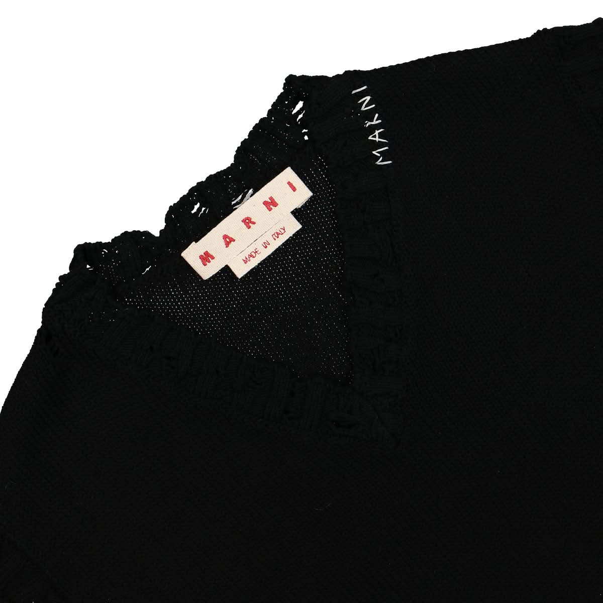 Marni V Neck Sweater Black Detail view 3 | Gate