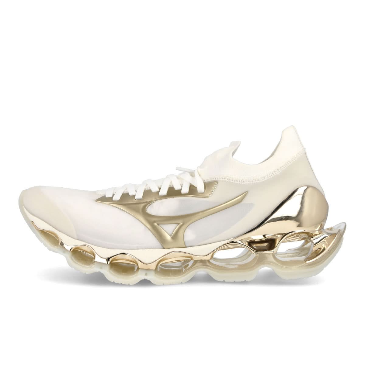 Mizuno Wave Prophecy White,Gold Sneaker Detail view 1 | Gate