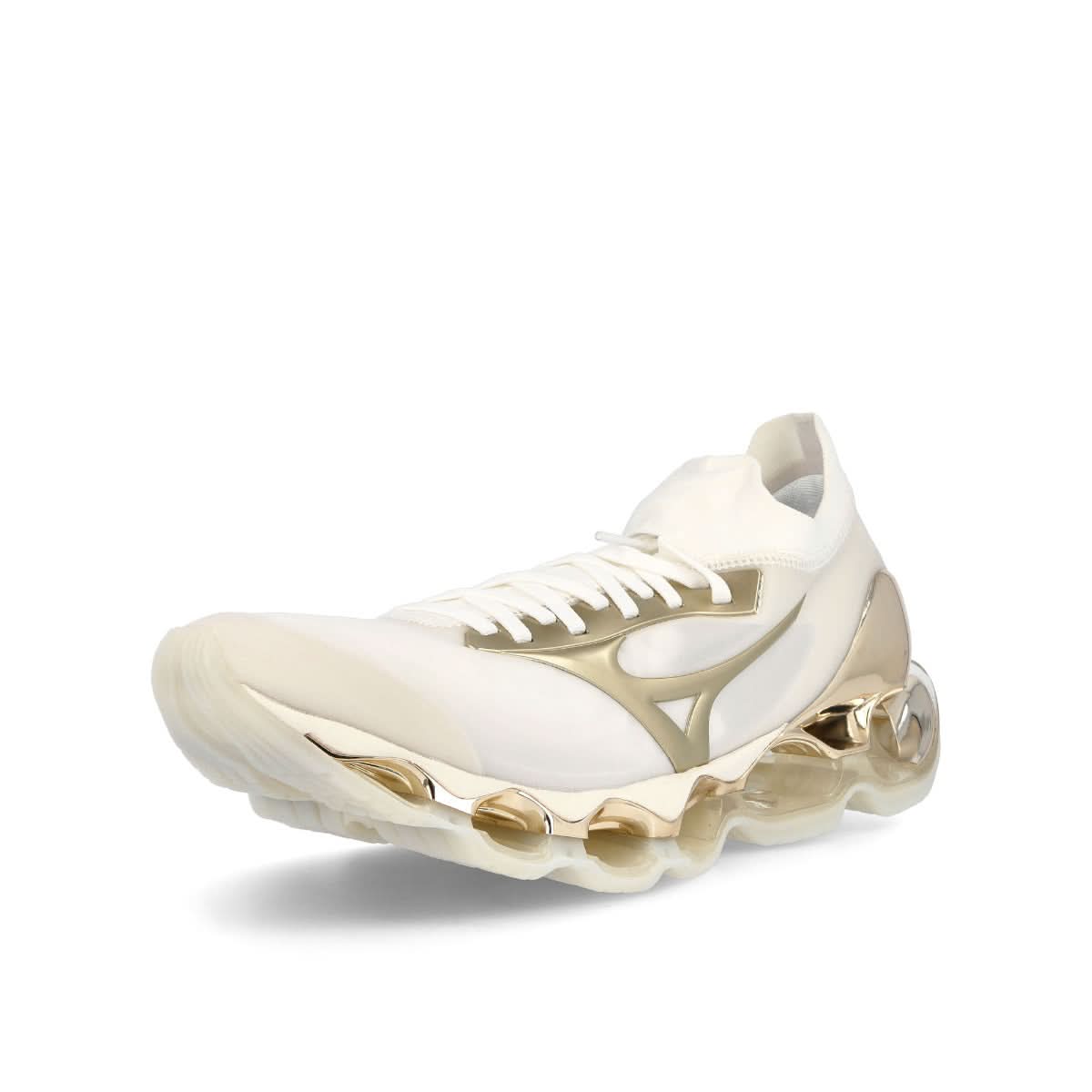 Mizuno Wave Prophecy White,Gold Sneaker Detail view 4 | Gate