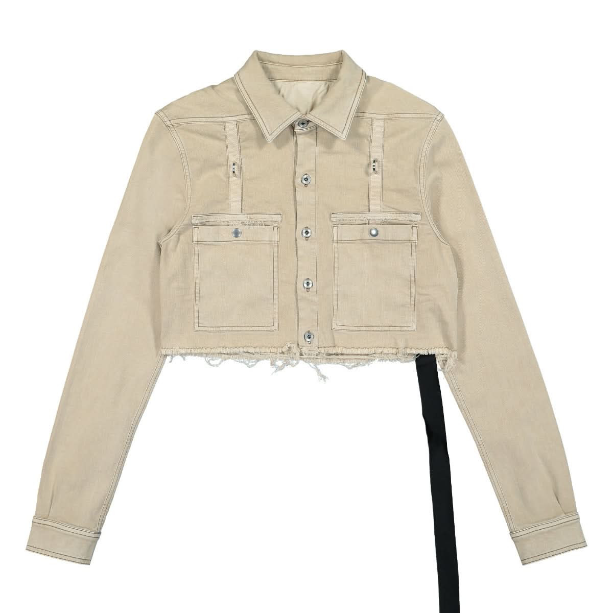 Rick Owens Cropped Outershirt Beige Detail view 1 | Gate