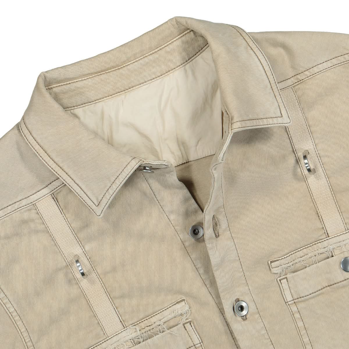 Rick Owens Cropped Outershirt Beige Detail view 3 | Gate