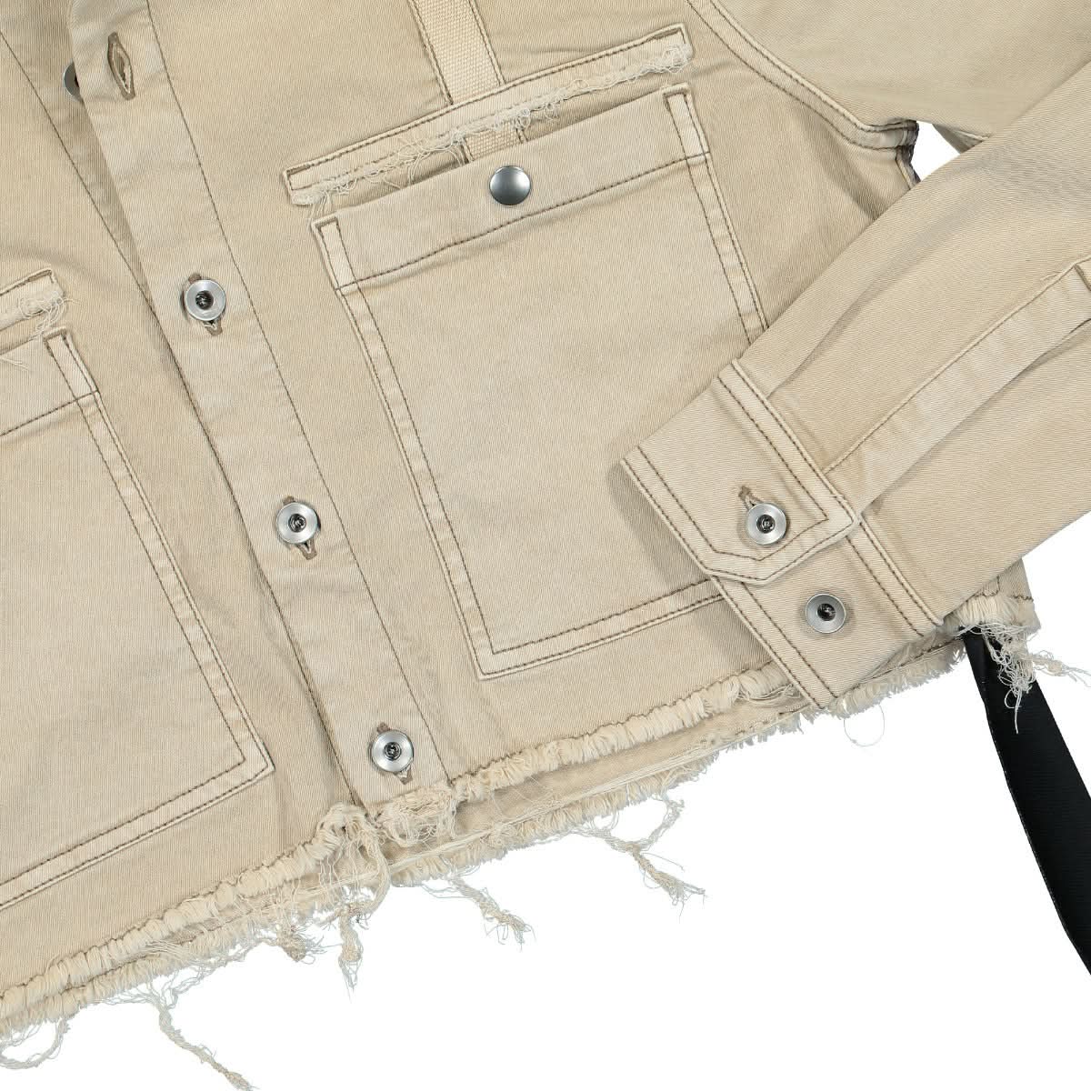 Rick Owens Cropped Outershirt Beige Detail view 4 | Gate