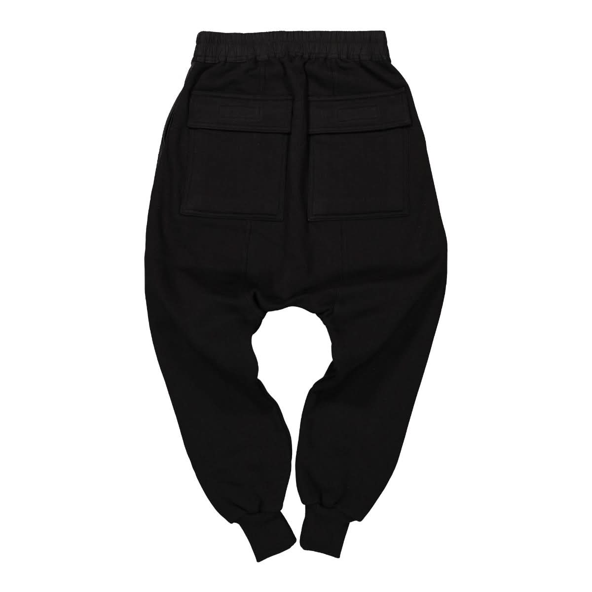 Rick Owens Prisoner Drawstring Sweatpants Black Detail view 2 | Gate